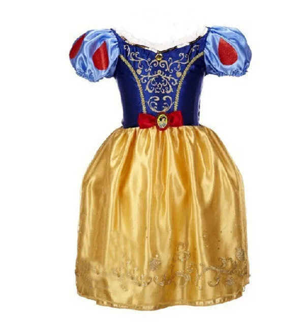 Sofia Cinderella Rapunzel Belle Snow White Girl Kid Short Sleeve Princess Dress Up Teenage Halloween Party Dress Cosplay Costume