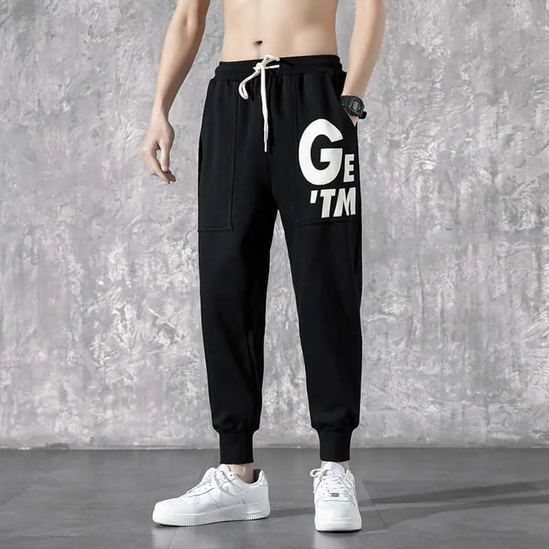 Sports pants trendy graphics men women new nine points trend INS thin section casual pants