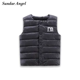 Sundae Angel Kids Girls Vests Children's Down Parkas Cotton Warm Vest Baby Girl Boy Sweet Solid Waistcoat Outerwear 1-6 Years