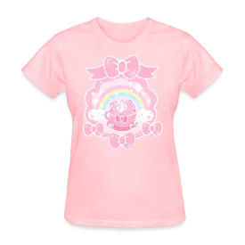 Teatime Fantasy Women's Pink Cotton T-Shirt