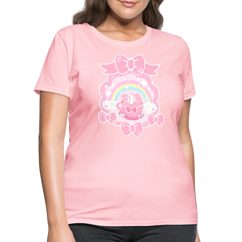 Teatime Fantasy Women's Pink Cotton T-Shirt