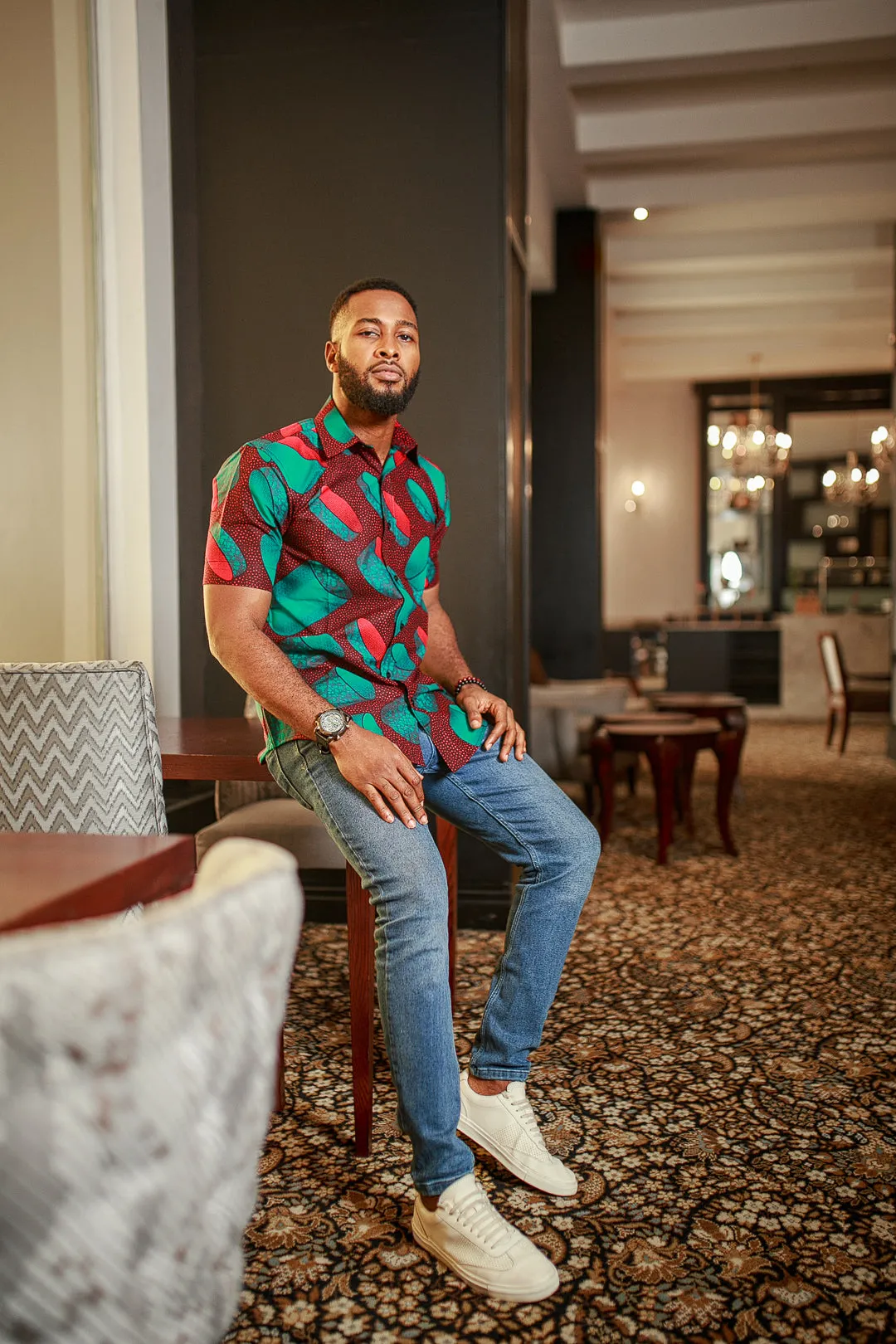 THE AFRICAN ANKARA EKON SHORT SLEEVE SHIRT