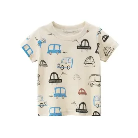 Toddler Boys Car Pattern Fashion Tops