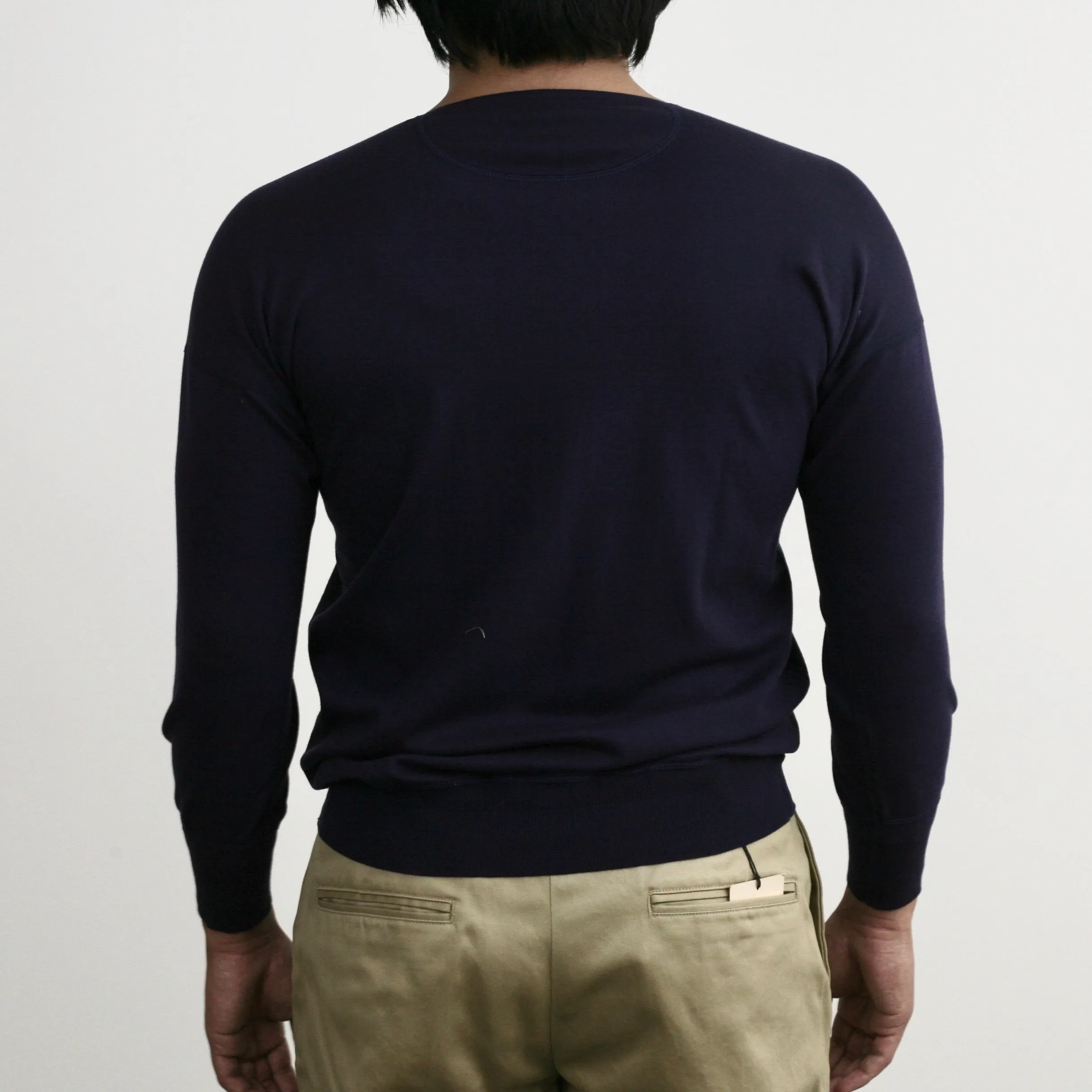 US004 Crew Neck Long Sleeve in Navy