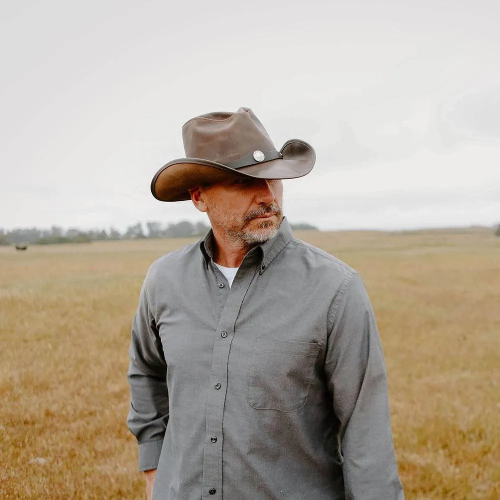 Western | Mens American Leather Cowboy Hat