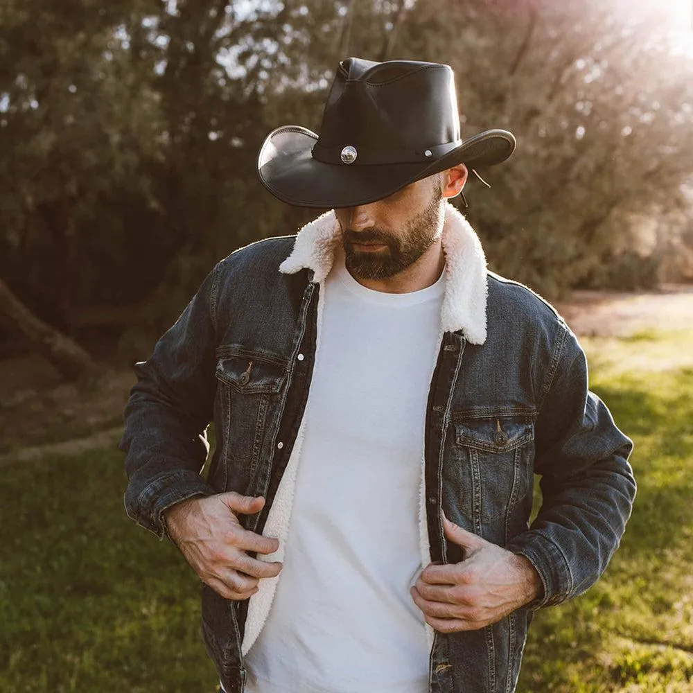 Western | Mens American Leather Cowboy Hat