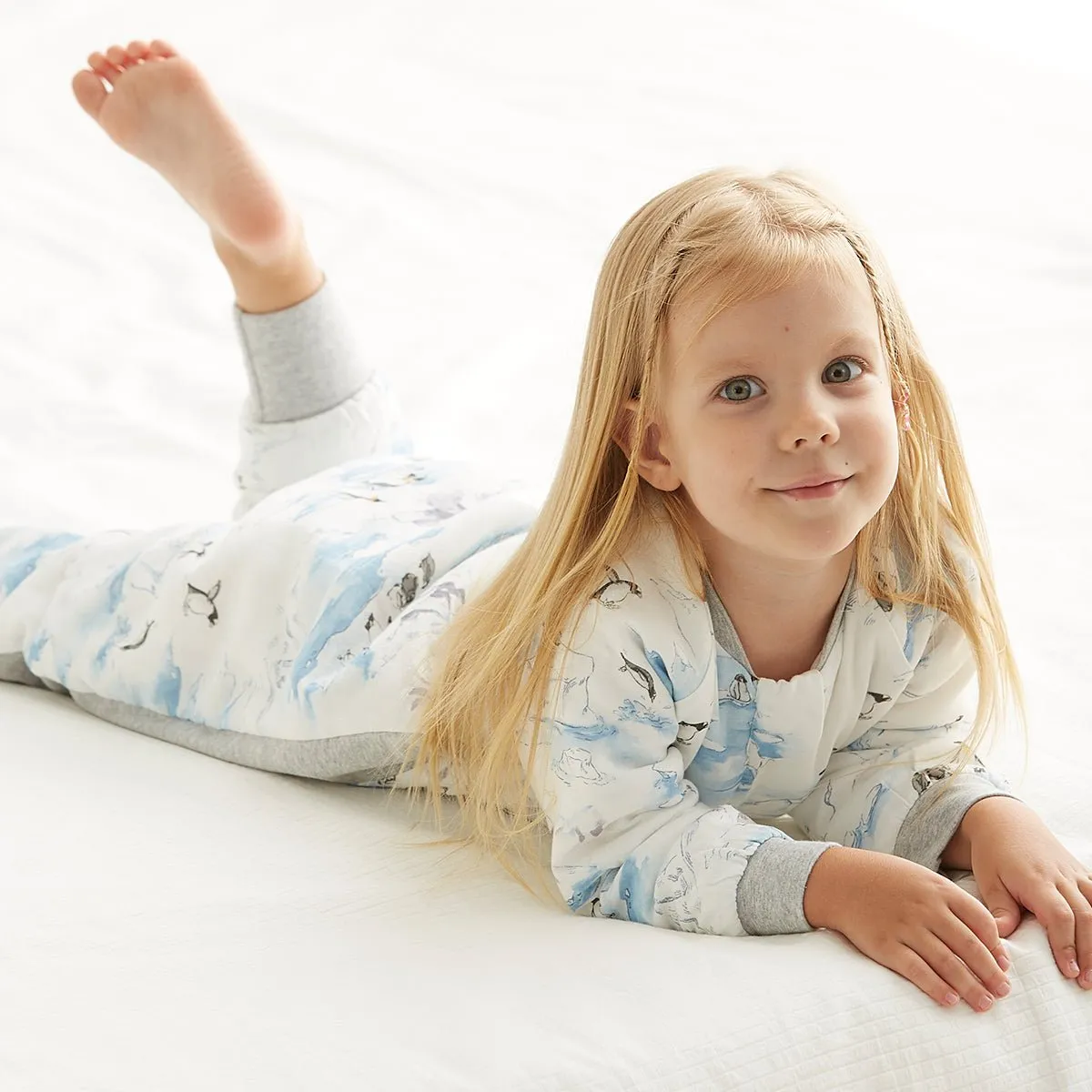 Wonderful Glacier Long Sleeve Kids Blue One Piece Pyjama