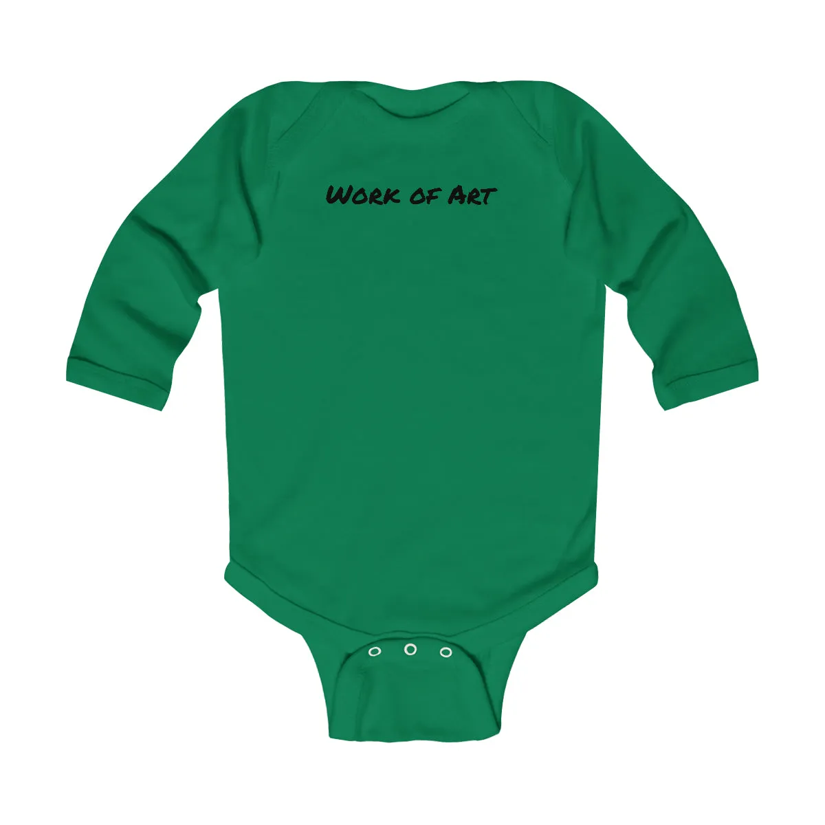 Work of Art- Black lettering Infant Long Sleeve Bodysuit