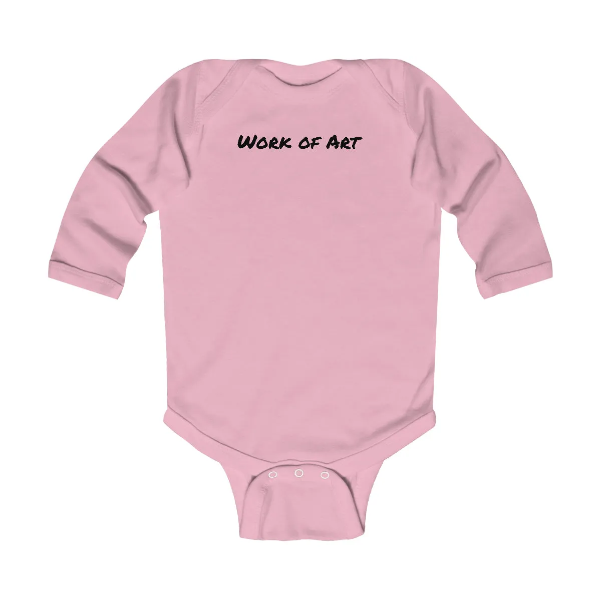 Work of Art- Black lettering Infant Long Sleeve Bodysuit