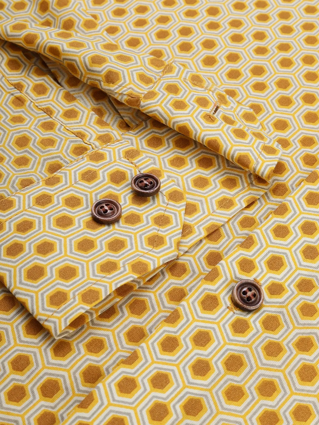 Yellow Cotton Full Sleeves Shirts For Men-Mmf0242